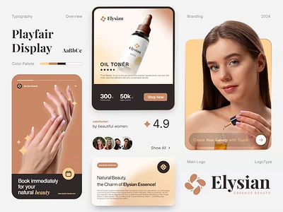 Elysian Essence Beauté - Ecommerce Branding b2b beauty beauty brand branding branding concept branding identity care cosmetics dipa inhouse graphic design ingredients makeup package skin skincare startup wellness woman