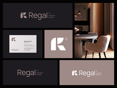 Regal Interior design brand identity | R letter logo architect logo architecture logo brand identity branding decor design furniture graphic design home decor identity design interior interior design interior studio interiors logo logo design minimalist design room space planning visual identity