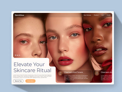 DemiGlow - Homepage Banner designinspiration dribbbleshot productdesign skincare typography ui ux webdesign websitedesign