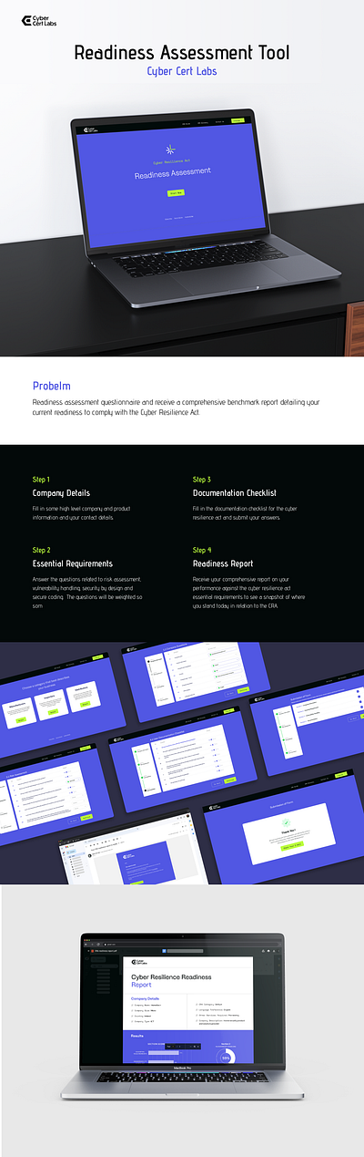 Readiness Tool cyber security figma graphic design landing page product design ui website