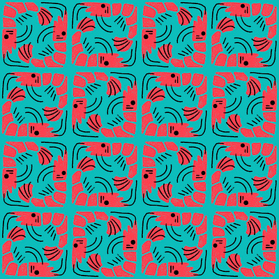 Prawn cocktail illustration pattern prawn procreate shrimp surface pattern design