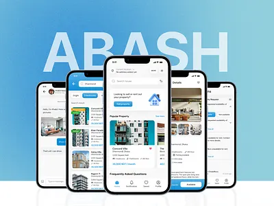 Abash - Home Rental App - UX UI Case Study app design app ui design ui ui design uiux design ux case study