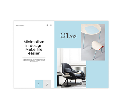Furniture shop concept design landing ui ux web web design