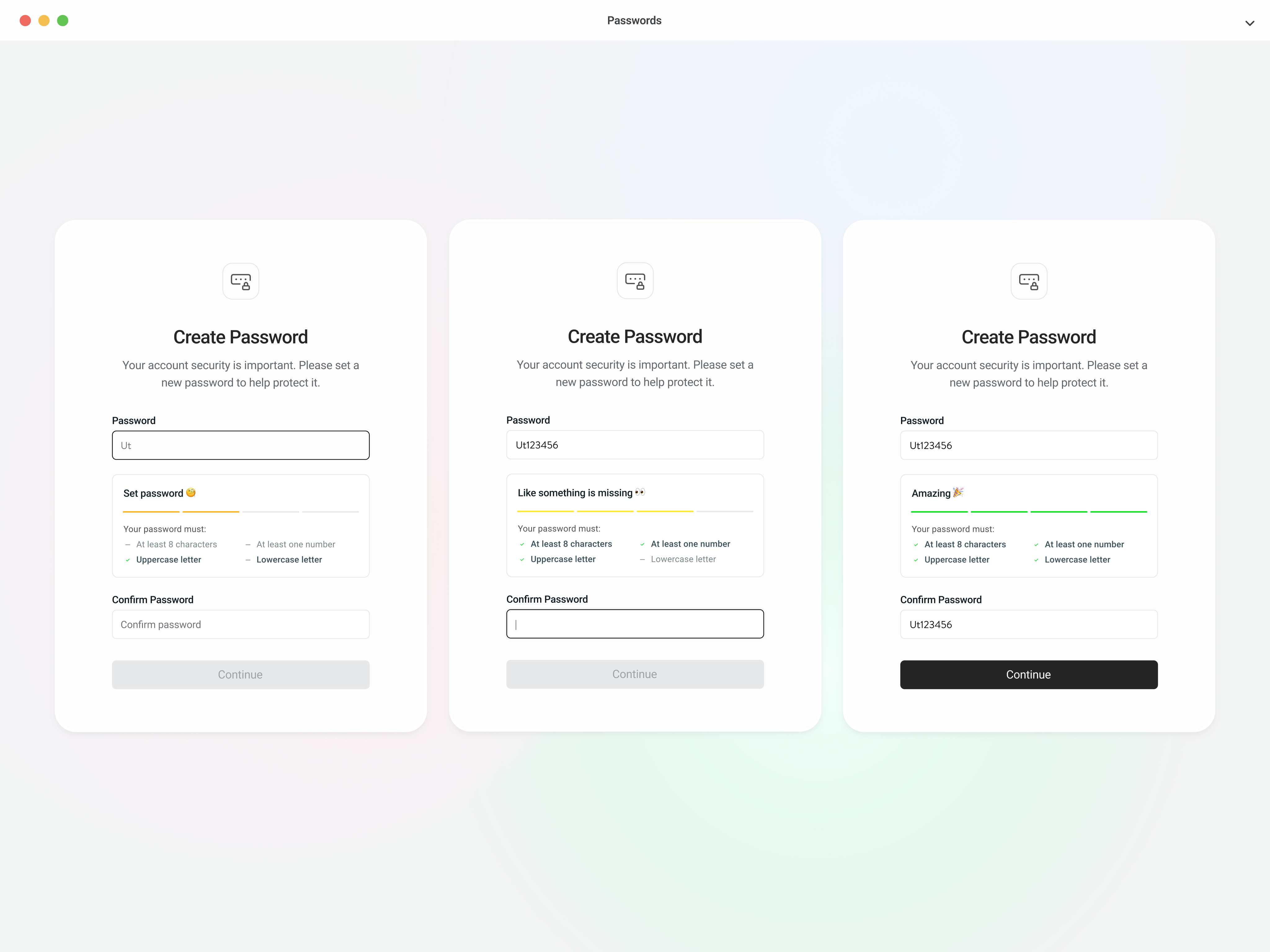 Simpra All Products | Password Creation Assistant create password design development figma product product design simpra simpra design simpra style ui ux