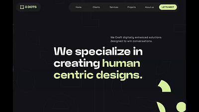 8 Dots Design Agency Template agency website animation attractive color platte freebies landing page logo monocrome prototyping simple ui web page websiite