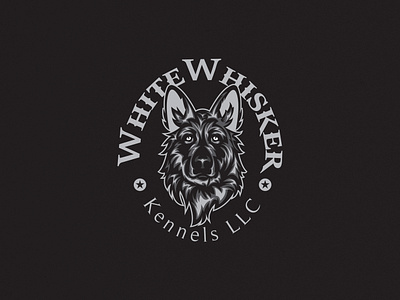 White Whisker 99design branding creativedesign design dogboarding doglogo doglovers german shepherd black graphic design happytails illustration kennellife petfriendlybusiness white whisker