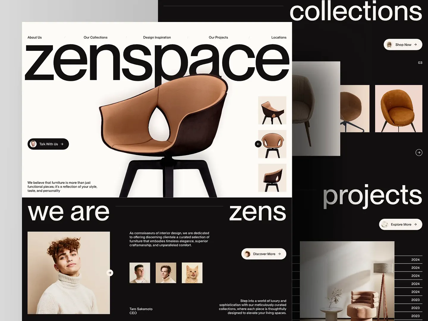 Modern Furniture Website Design: Zenspace Landing Page