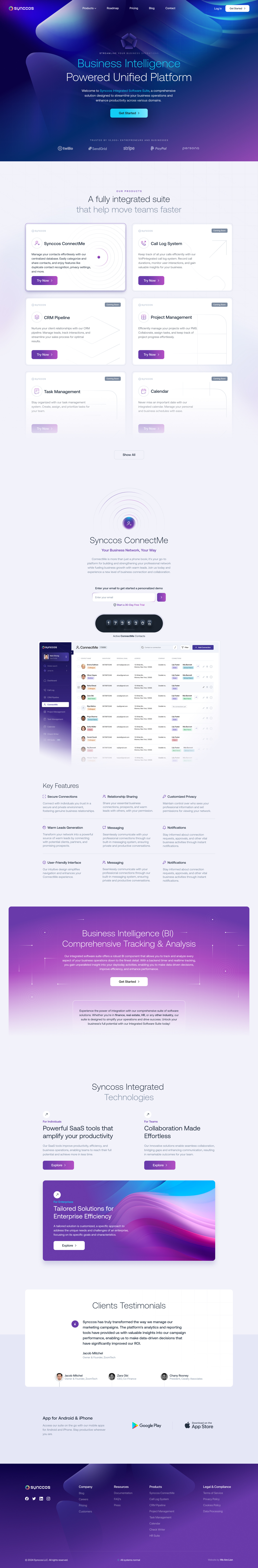 Synccos - marketing site design graphic design typography ui ux web website