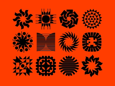 Solar Iconography 7 aztec crows energy fire heat icon incan logo luck mayan native nature primitive quilt ravens sol solar sun symbol