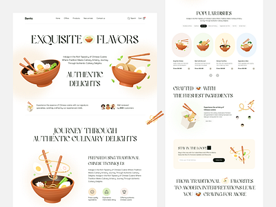 Bento - Chinese Cuisine Website Design chinese website restaurant restaurant landing page restaurant website design ui uiux ux web ui website website design website uiux