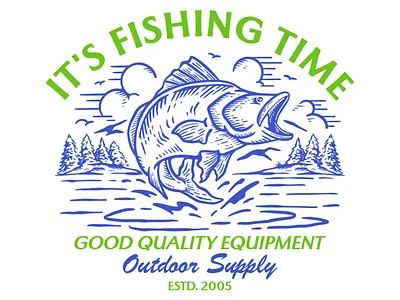 FISHING TIME DESIGN branding design graphic design illustration logo typography vector vintage vintagedesign