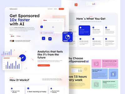 Landing Page- Get Sponsored AI design figma landing page ui ux ui web design