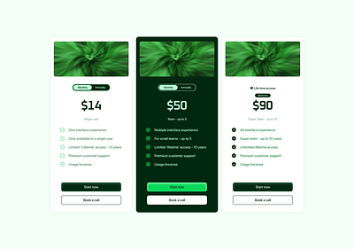 Pricing section design figma ui web website