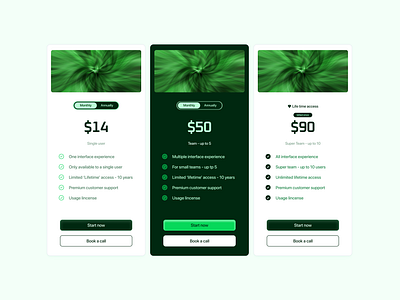 Pricing section design figma ui web website