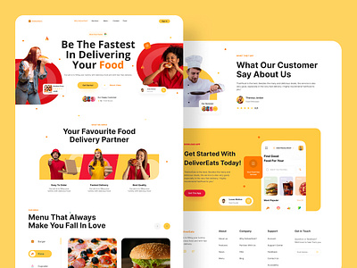 WEB Landing page- DeliverEats landing page ui ux ui design web design webapp