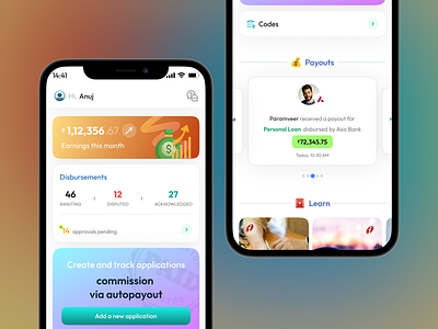 Tracking Earnings and Managing Payouts app fintech loan ui ux