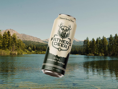 Father's Deer Packaging Design adventure animation beverage can can mockup deer design fathers deer graphic design illustration illustrator outdoors packaging spring type typography water