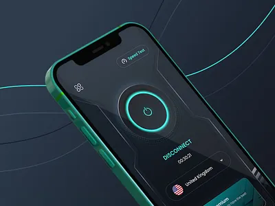 VPN Mobile App Design 3d connection dark data design internet location mobile network proxy safe secure security server shield speed test ui vpn wifi