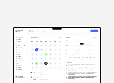 Team work calendar ui