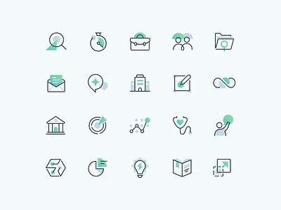 Momentive.ai — Icon Suite ai animated artificial intelligence brand color icon design icon set iconography icons layered market marketing momentive research