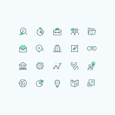 Momentive.ai — Icon Suite ai animated artificial intelligence brand color icon design icon set iconography icons layered market marketing momentive research