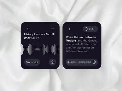 RECORDER FOR APPLE WATCH app design apple watch daily ui instant translation product design recorder recording transcript translation ui ui design ux design voice recorder watch