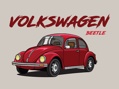 Volkswagen Beetle Vector Car Illustration adobe illustration artwork beetle car design graphic design illustration retro t shirt vector vintage volkswagen