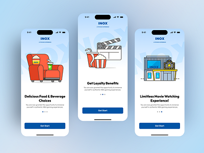 Inox App Redesign Concept 999watt app redesign blue inox mobile app design movie app ui design ui designer india walktrhough