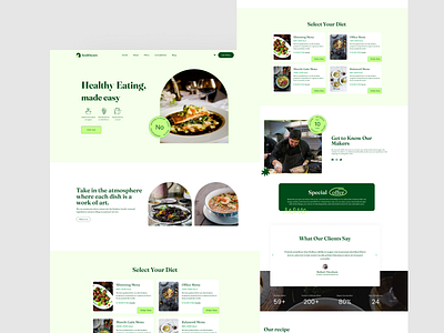 Healthcare food website fitness food health healthy healthy food menu restaurant uiux web design website
