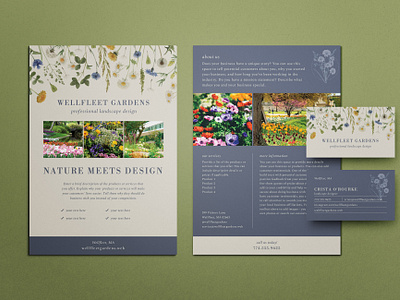 Watercolor Floral Brand Identity Set branding business card floral flowers flyer marketing watercolor wildflowers