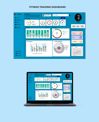 FITNESS TRACKING DASHBOARD graphic design logo ui