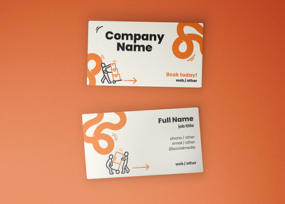 Whimsical Moving Company Business Card boxes branding business card dolley hand truck movers moving whimsical