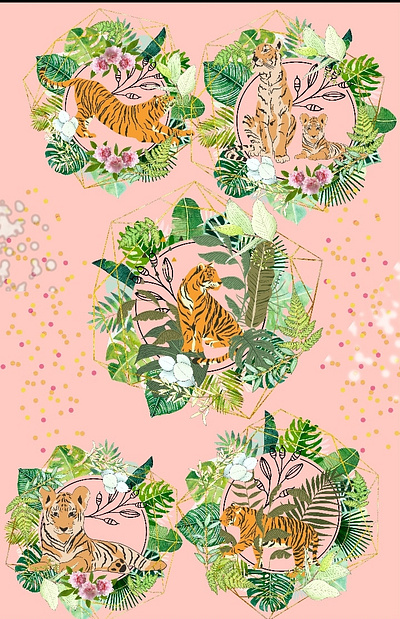 tigers pattern adobe adobe express design express graphic graphic design leaves patterns tiger