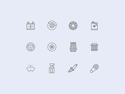 Icons "Car parts" branding icons ui