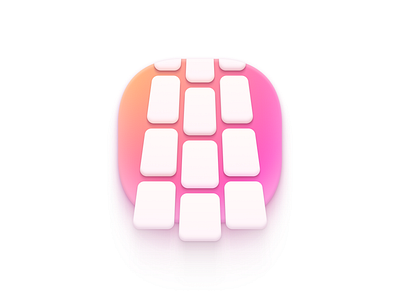 masonry 🍫 grid icon 3d aesthetic app icon figma gallery gradient grid icon masonry orange pink sexy shadows ui