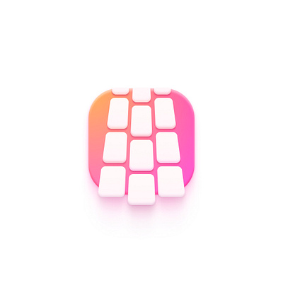 masonry 🍫 grid icon 3d aesthetic app icon figma gallery gradient grid icon masonry orange pink sexy shadows ui