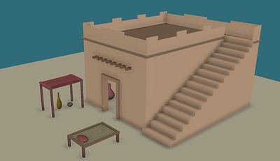 Desert House 3d animation graphic design