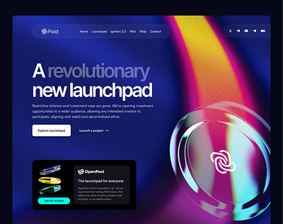 Paid Network Redesign landing page launchpad uiux web3 design
