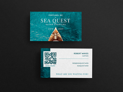 Boat Charter Business Card boat boating branding business card charter graphic design ocean water