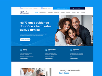 Laboratório Dom Bosco Website UI/UX branding graphic design health laboratory landing page ui ui design uiux website