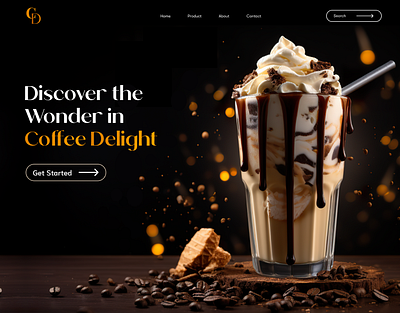 Coffee Delight banner branding coffee banner coffee website landing page logo ui web design