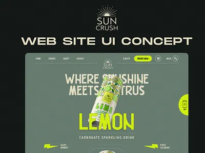 Sun Crush Beverage Web Site UI Design (Concept) branding figma ui user interface website