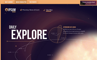 Ipsum: Daily Cosmology Scroll Concept animation concept website