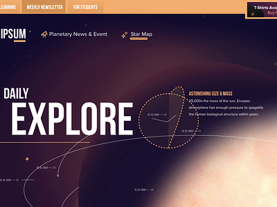 Ipsum: Daily Cosmology Scroll Concept animation concept website