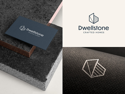 Dwellstone Crafted Homes abstract elegant homebuilding logo minimal modern