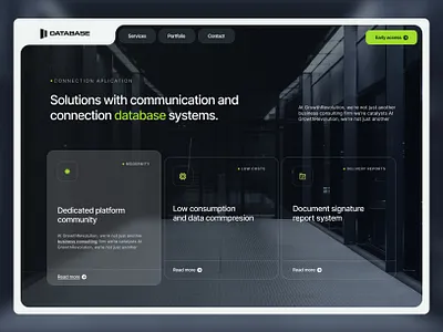Database Website ui web design webflow website design