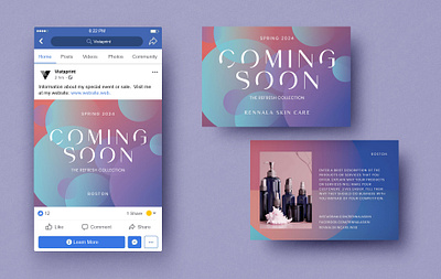 Digital and Print "Coming Soon" Marketing Set abstract coming soon digital marketing post card print social media surreal typography
