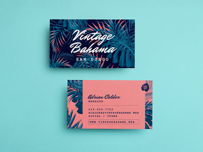 Bold Tropical Vacation Business Card / Brand Identity bold botanical branding business card monstera palm tropical vacation vintage