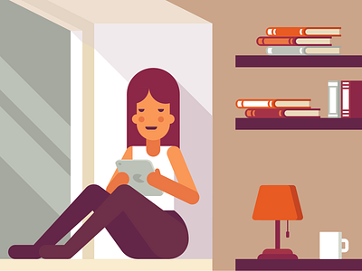 Young girl reading an e-book, vector illustration adobeillustrator art artofinstagram character characterart characterconcept characterdesign digital art digitalart e book flatillustration flatillustrations illustration onlinebook onlinelibrary vector vectorart vectordesign vectorillustration wallpaper