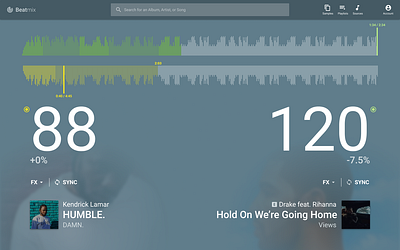 Beatmix (2017) design dj material design music ui ux visual design